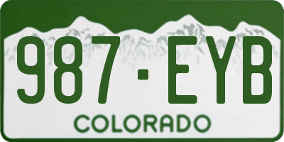 CO license plate 987EYB