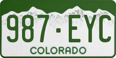 CO license plate 987EYC