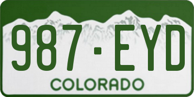 CO license plate 987EYD