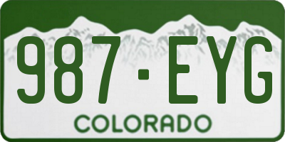 CO license plate 987EYG