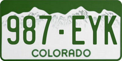 CO license plate 987EYK