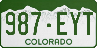 CO license plate 987EYT