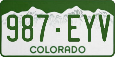 CO license plate 987EYV