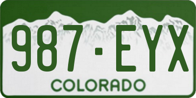 CO license plate 987EYX
