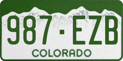 CO license plate 987EZB