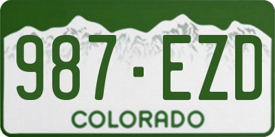 CO license plate 987EZD