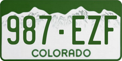 CO license plate 987EZF