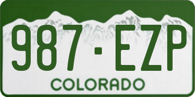 CO license plate 987EZP