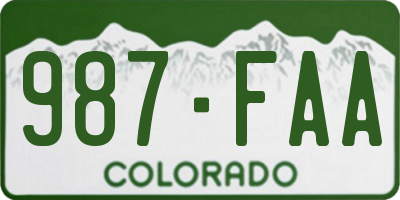 CO license plate 987FAA