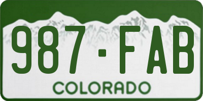 CO license plate 987FAB