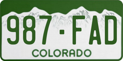 CO license plate 987FAD