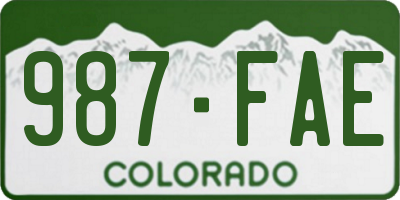 CO license plate 987FAE