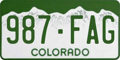 CO license plate 987FAG