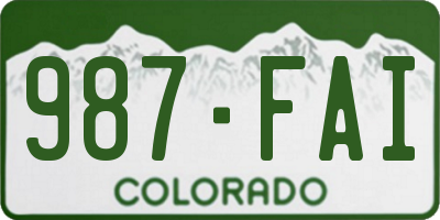 CO license plate 987FAI