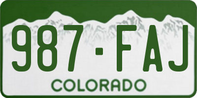 CO license plate 987FAJ