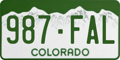 CO license plate 987FAL