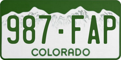 CO license plate 987FAP