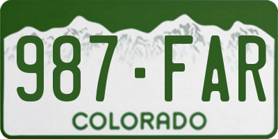 CO license plate 987FAR