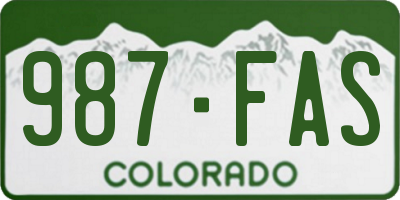 CO license plate 987FAS