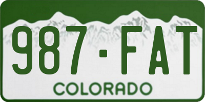 CO license plate 987FAT