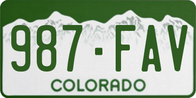 CO license plate 987FAV