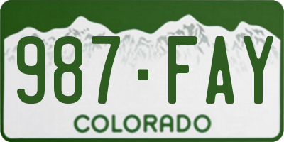 CO license plate 987FAY