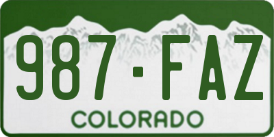 CO license plate 987FAZ
