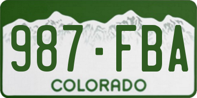 CO license plate 987FBA