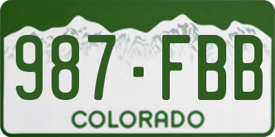CO license plate 987FBB