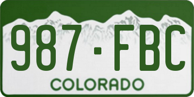 CO license plate 987FBC