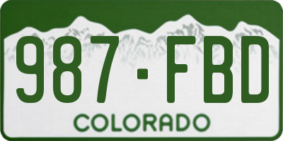 CO license plate 987FBD