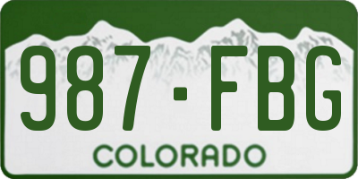 CO license plate 987FBG