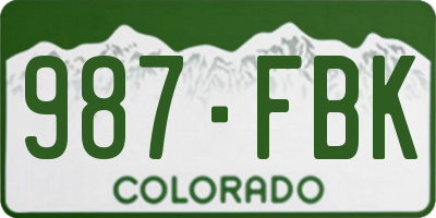 CO license plate 987FBK