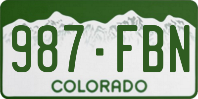 CO license plate 987FBN