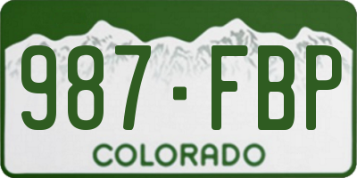 CO license plate 987FBP