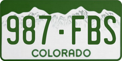 CO license plate 987FBS