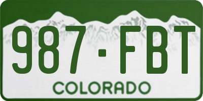 CO license plate 987FBT