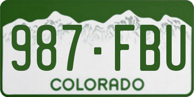 CO license plate 987FBU