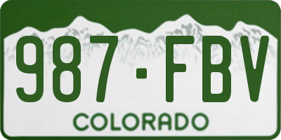 CO license plate 987FBV