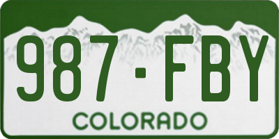 CO license plate 987FBY