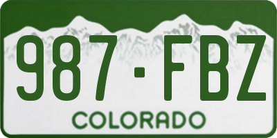 CO license plate 987FBZ