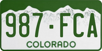 CO license plate 987FCA