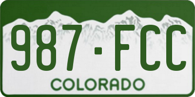 CO license plate 987FCC