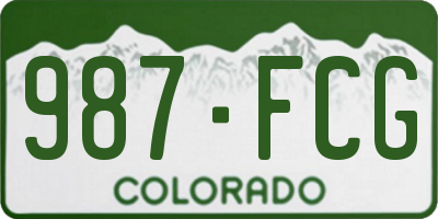 CO license plate 987FCG