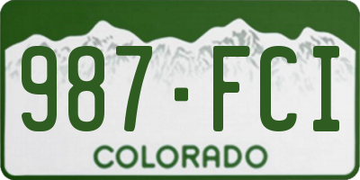CO license plate 987FCI