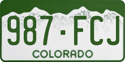 CO license plate 987FCJ
