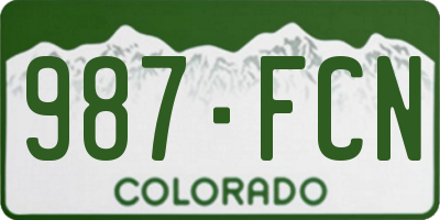 CO license plate 987FCN