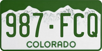 CO license plate 987FCQ