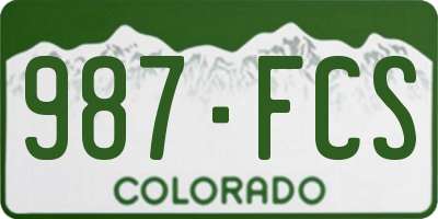 CO license plate 987FCS