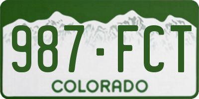 CO license plate 987FCT